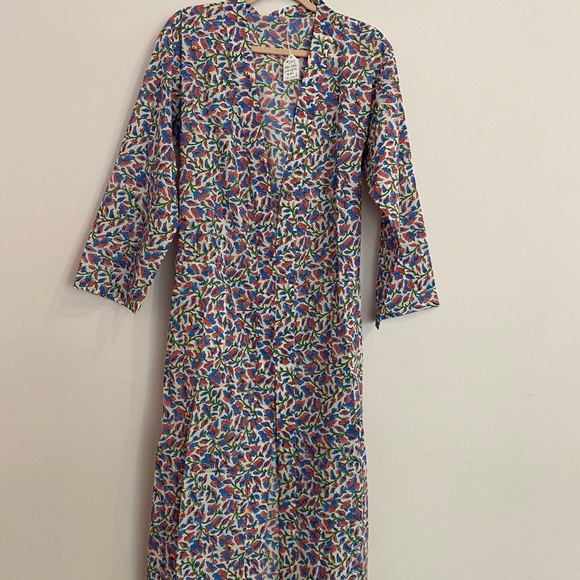 India Cotton Hand Blocked/Painted Robe - Picture 2 of 7